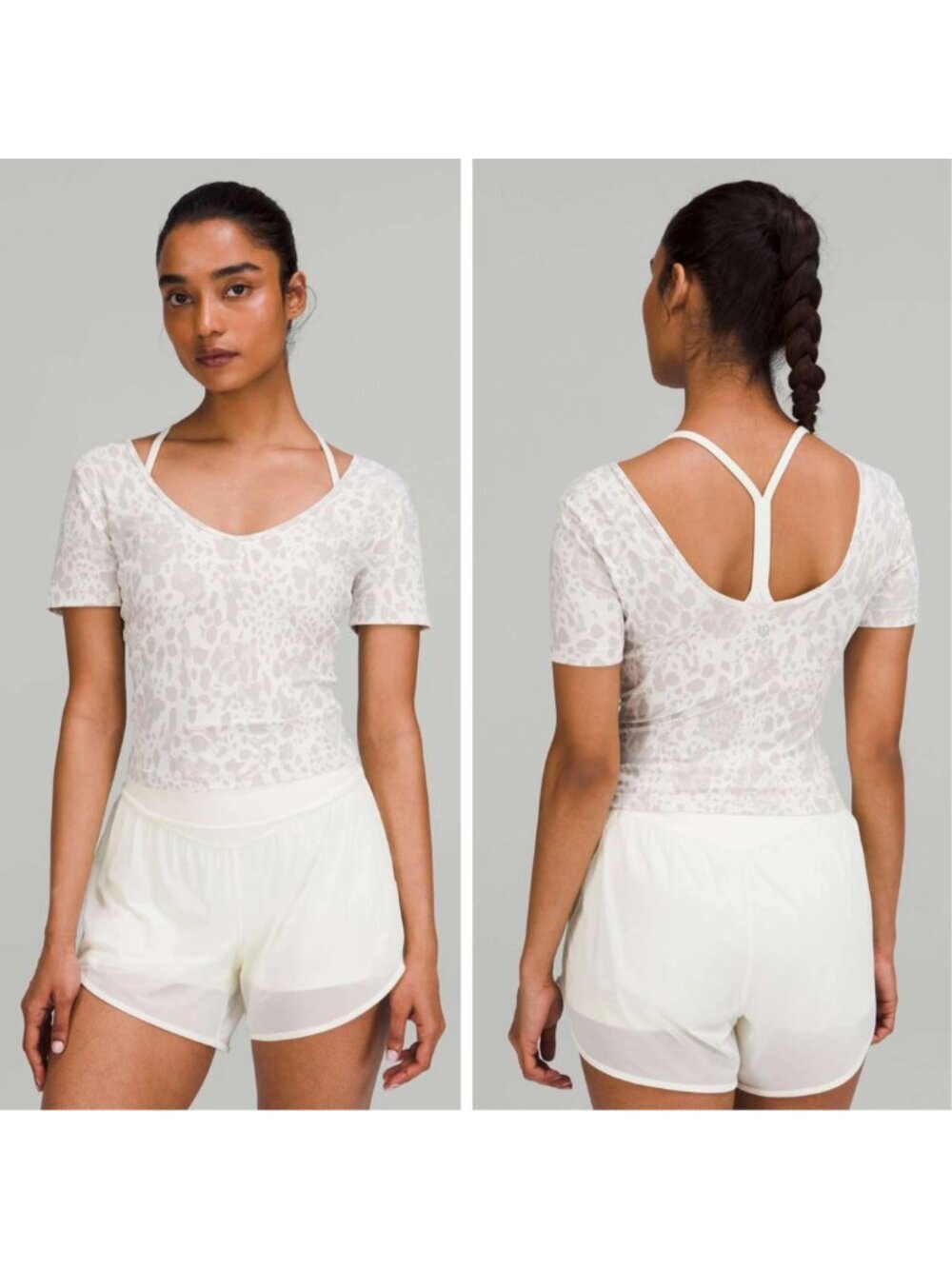Lululemon Align T-Shirt Cheetah Camo Antique White Multi